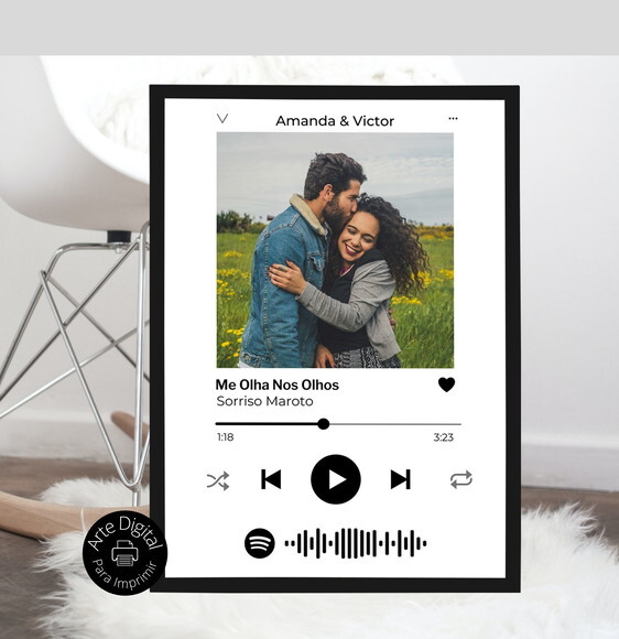Arte Digital Para Quadro Spotify Personalizado Casal
