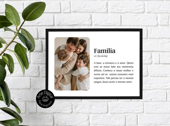 Arte Digital Quadro Família Personalizado Presente