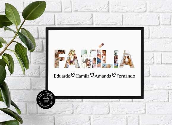 Arte Digital Quadro Família Personalizado Presente