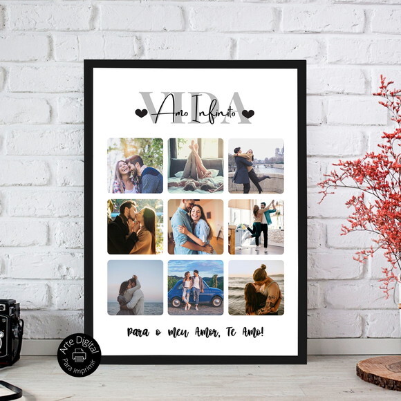 Arte Digital Quadro Namorados Personalizado Casal Presente