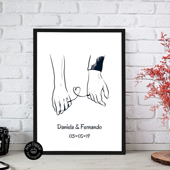 Arte Digital Quadro Personalizado Aniversário De Namoro