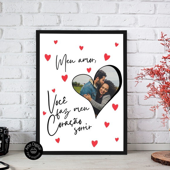 Arte Digital Quadro Personalizado Aniversário De Namoro Foto