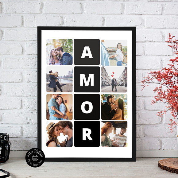 Arte Digital Quadro Personalizado Aniversário De Namoro Foto