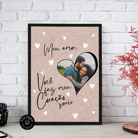 Arte Digital Quadro Personalizado Aniversário De Namoro Foto
