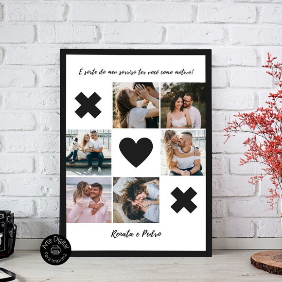Arte Digital Quadro Personalizado Aniversário De Namoro Foto