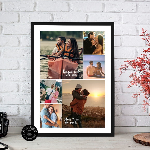 Arte Digital Quadro Personalizado Aniversário De Namoro Foto