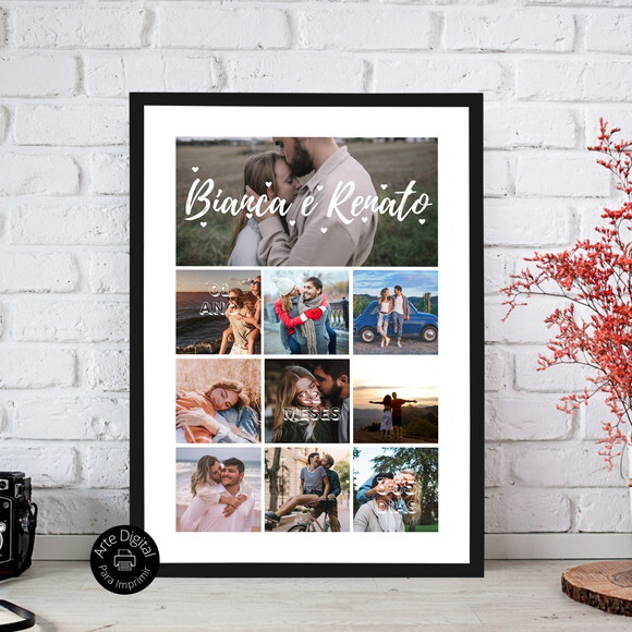 Arte Digital Quadro Personalizado Aniversário De Namoro Foto