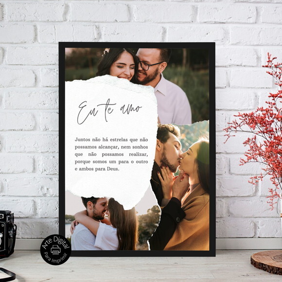 Arte Digital Quadro Personalizado Aniversário De Namoro Foto