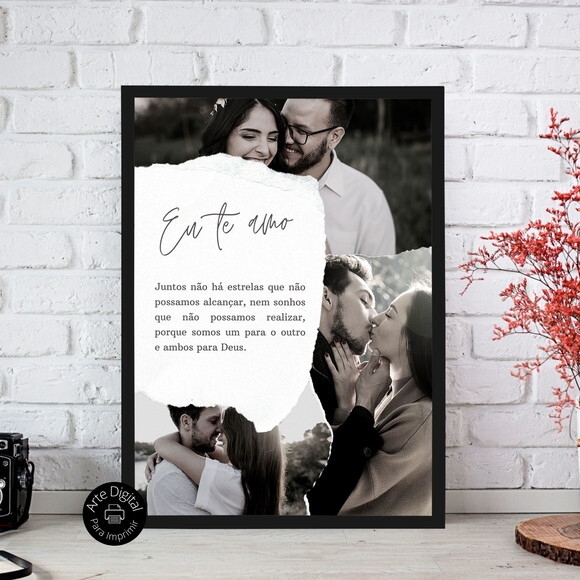 Arte Digital Quadro Personalizado Aniversário De Namoro Foto