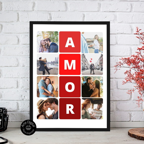 Arte Digital Quadro Personalizado Aniversário De Namoro Foto