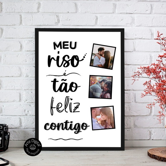 Arte Digital Quadro Personalizado Aniversário De Namoro Foto