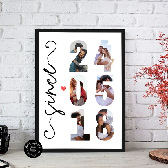 Arte Digital Quadro Personalizado Aniversário De Namoro Foto
