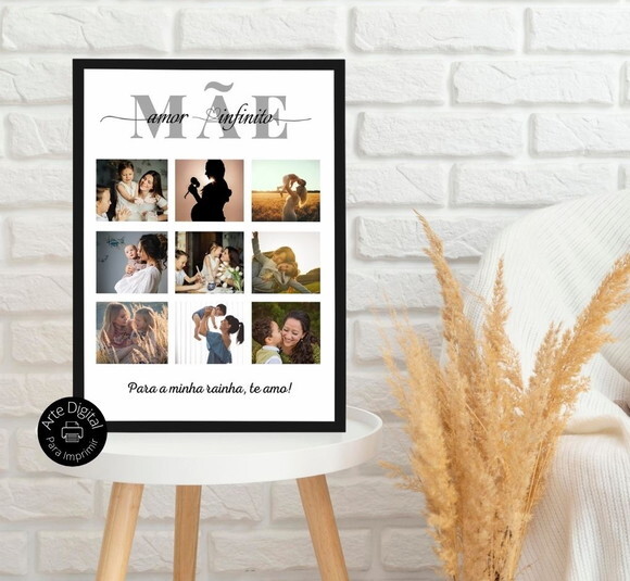Arte Digital Quadro Personalizado Mãe Presente Dia Das Mães
