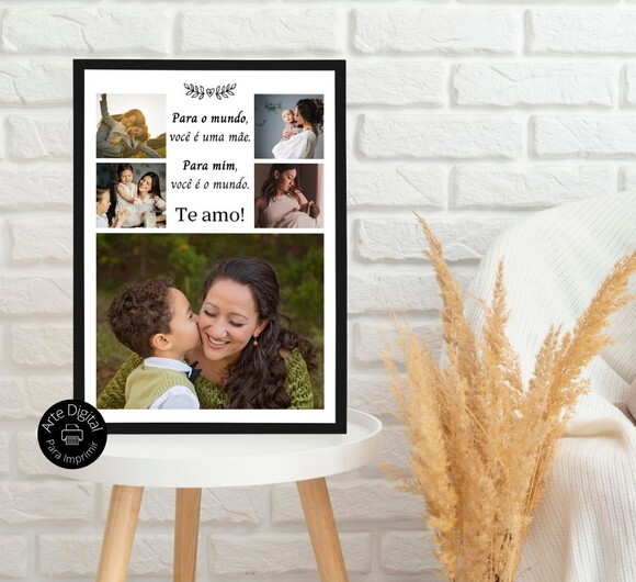 Arte Digital Quadro Personalizado Mãe Presente Dia Das Mães