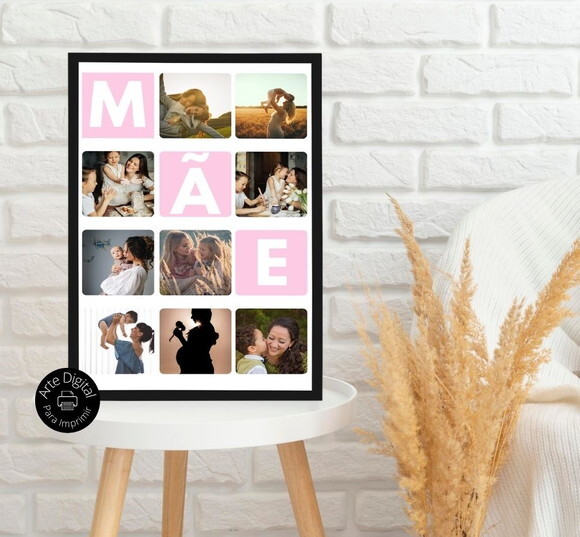 Arte Digital Quadro Personalizado Mãe Presente Dia Das Mães