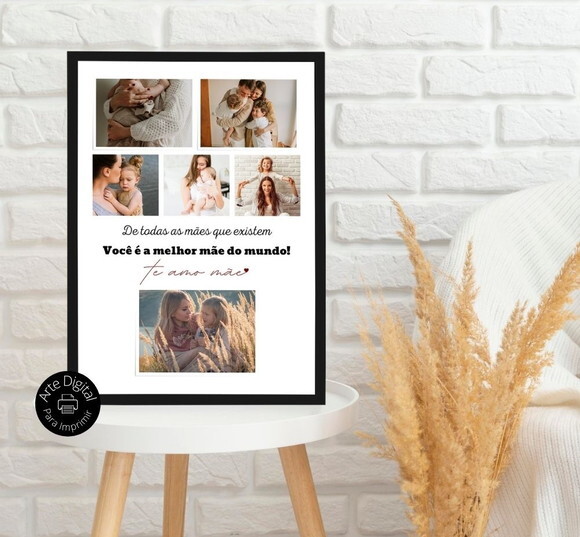 Arte Digital Quadro Personalizado Mãe Presente Dia Das Mães