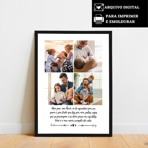 Arte Digital Quadro Personalizado Pai Presente Dia Dos Pais