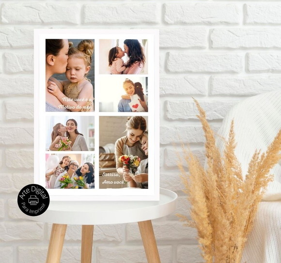 Arte Digital Quadro Personalizado Mãe Presente Dia Das Mães