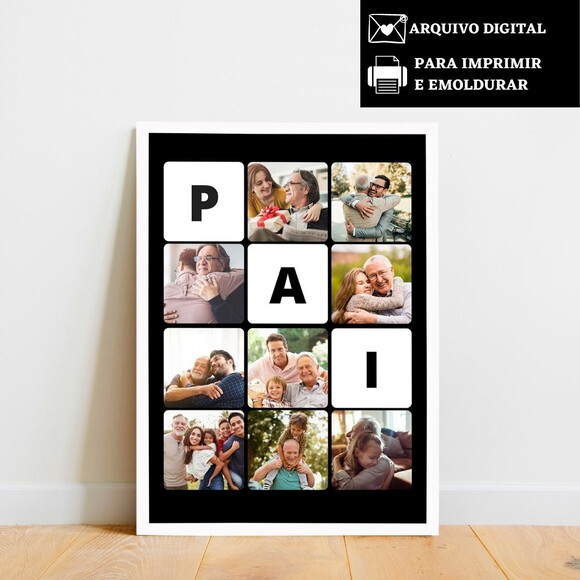 Arte Digital Quadro Personalizado Pai Presente Dia Dos Pais