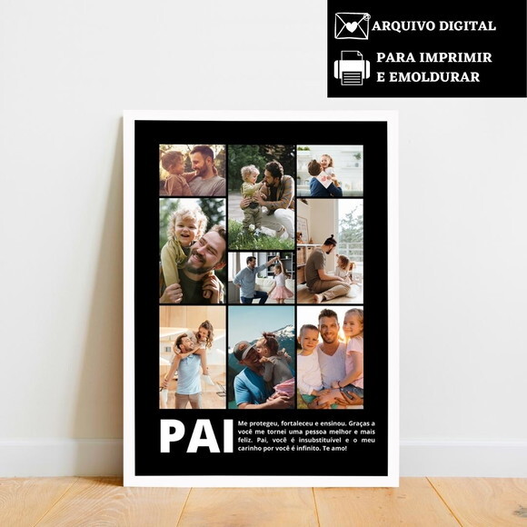 Arte Digital Quadro Personalizado Pai Presente Dia Dos Pais