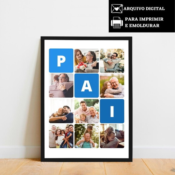 Arte Digital Quadro Personalizado Pai Presente Dia Dos Pais