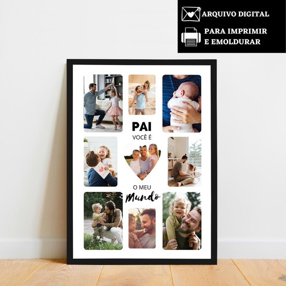Arte Digital Quadro Personalizado Pai Presente Dia Dos Pais
