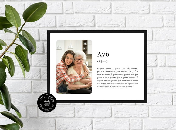 Arte Digital Quadro Vovò Personalizado Presente Vò