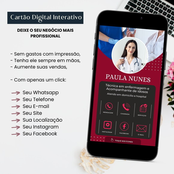 Cartão Digital Interativo de Visita Técnico de Enfermagem
