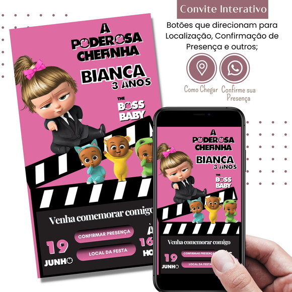 Convite a Poderosa Chefinha Digital Interativo Virtual