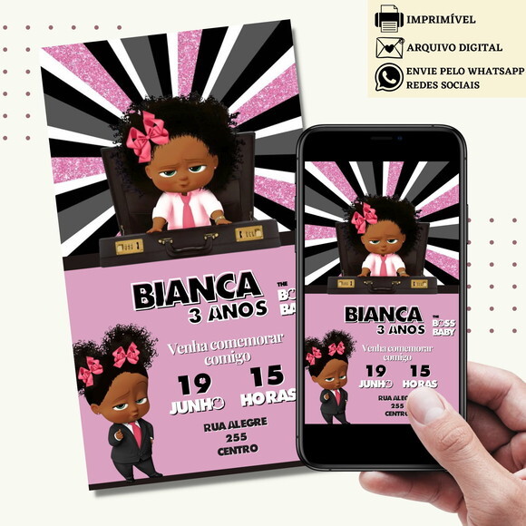 Convite a Poderosa Chefinha Digital Virtual Baby Boss