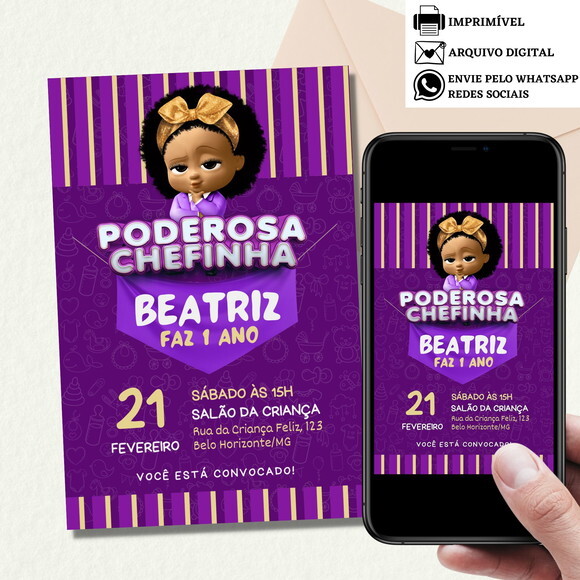 Convite a Poderosa Chefinha Digital Virtual Baby Boss