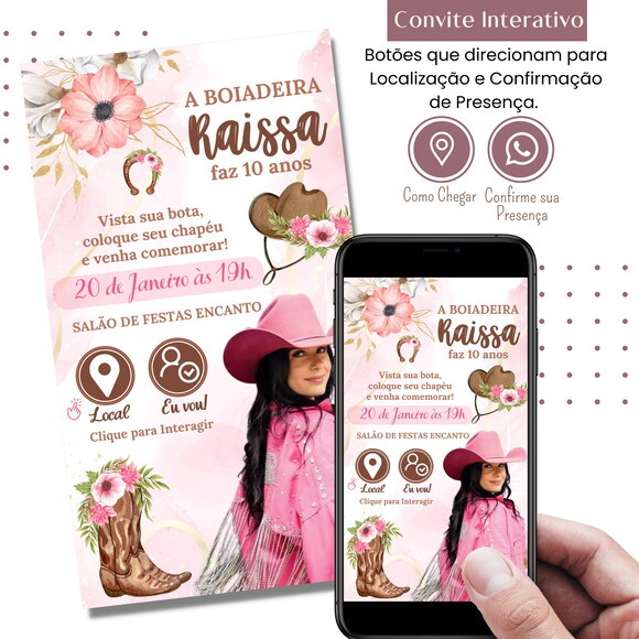 Convite Ana Castela Boiadeira Digital Interativo Virtual