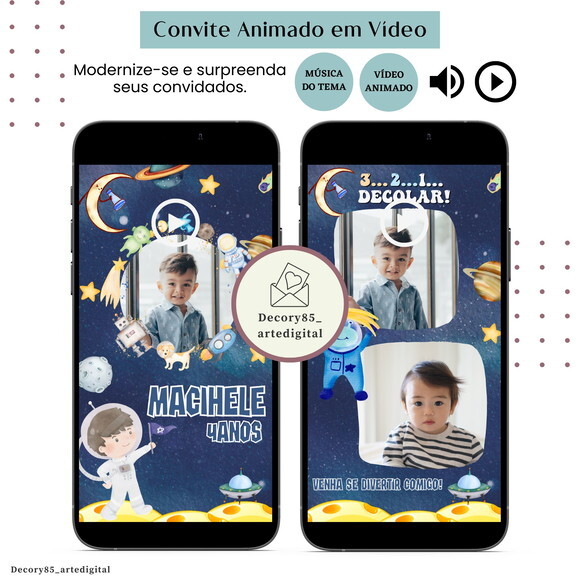 Convite Astronauta Vídeo Animado Música Digital
