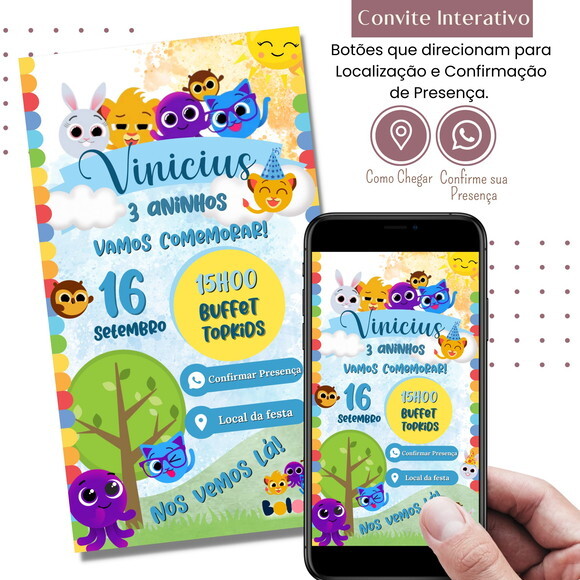 Convite Bolofofos Digital Interativo Virtual