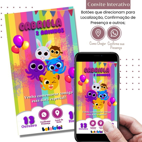 Convite Bolofofos Digital Interativo Virtual