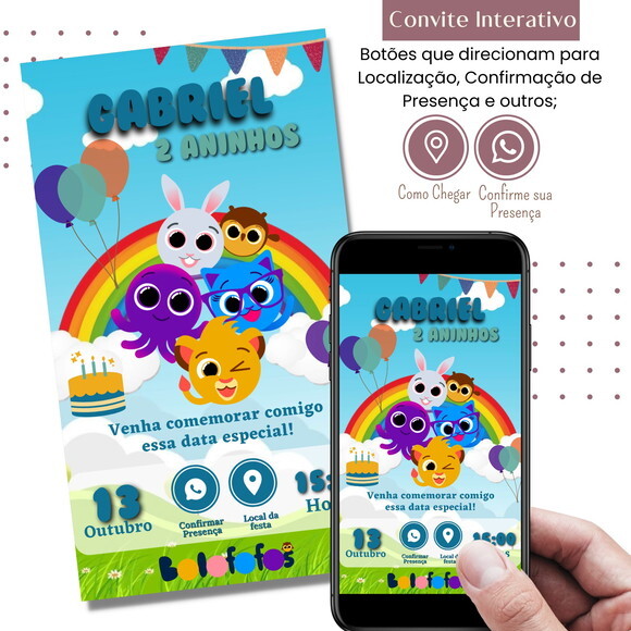 Convite Bolofofos Digital Interativo Virtual