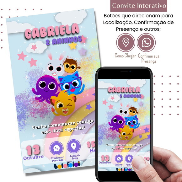 Convite Bolofofos Digital Interativo Virtual