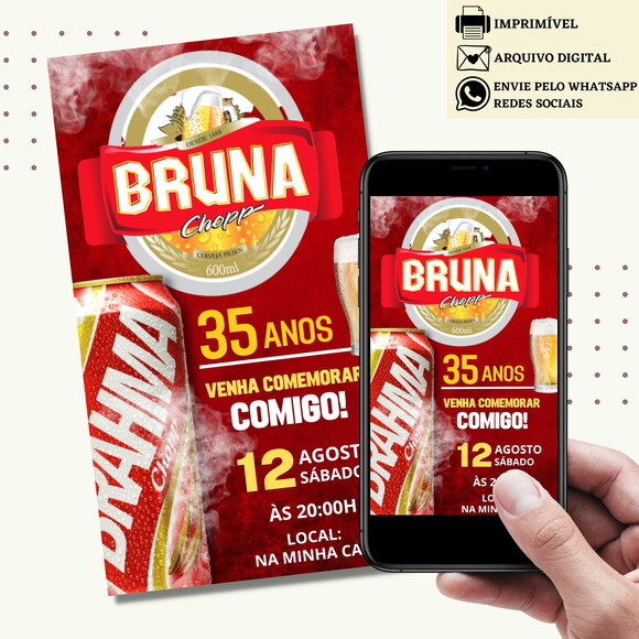 Convite Boteco Cerveja Brahma Digital Virtual