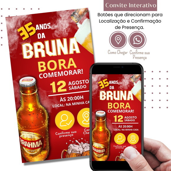 Convite Boteco Cerveja Brahma Digital Interativo Virtual