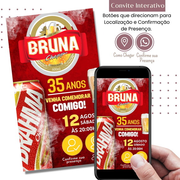 Convite Boteco Cerveja Brahma Digital Interativo Virtual