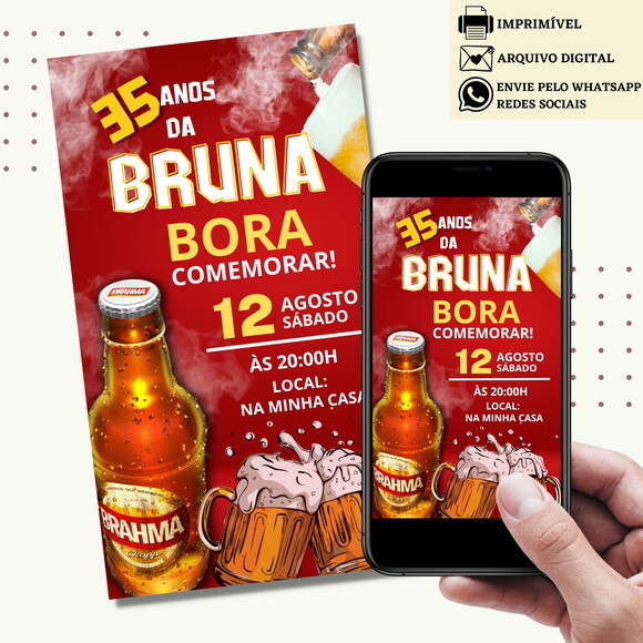 Convite Boteco Cerveja Brahma Digital Virtual