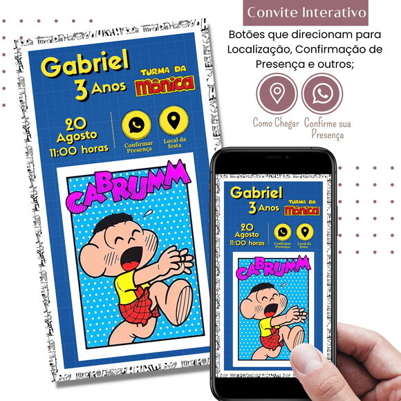 Convite Cascão Digital Virtual Interativo