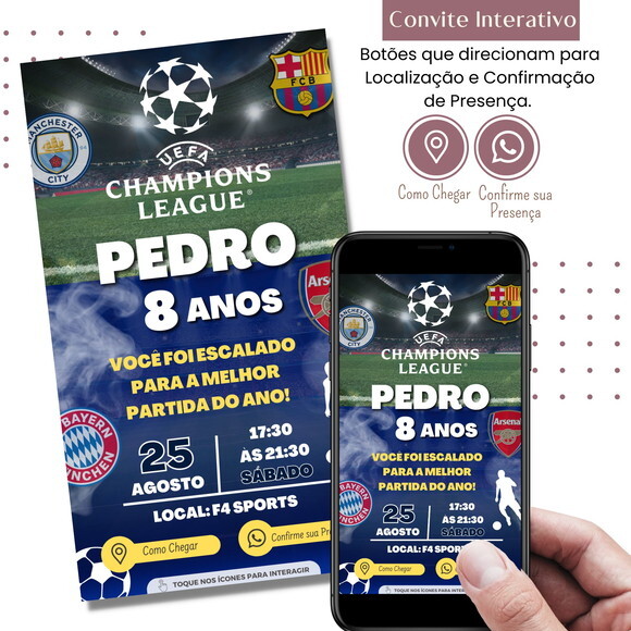 Convite Champions-league Uefa Liga dos Campeões Digital