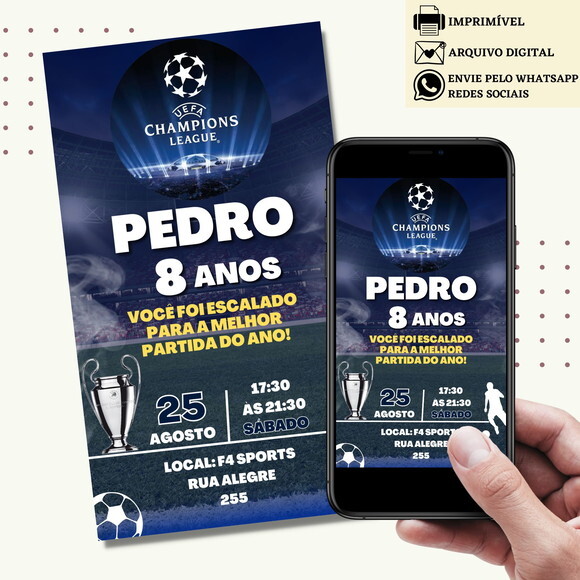 Convite Champions-league Uefa Liga dos Campeões Digital