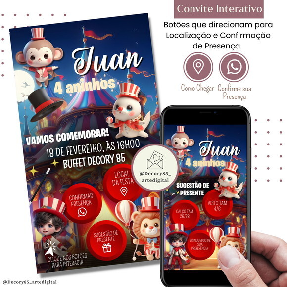 Convite Circo Digital Sugestão de Presente