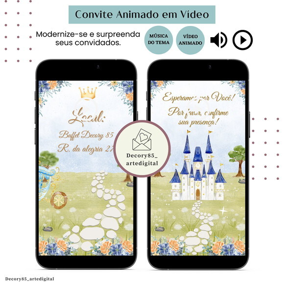 Convite Convocação Real em Vídeo Animado com Música Digital