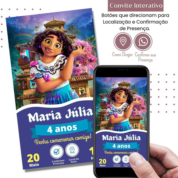 Convite Digital Encanto Mirabel Interativo Virtual