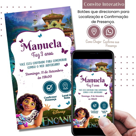 Convite Digital Encanto Mirabel Interativo Virtual