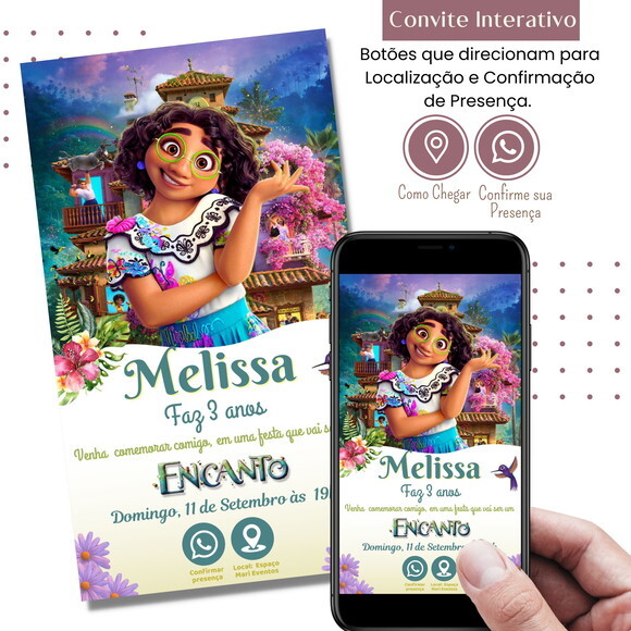Convite Digital Encanto Mirabel Interativo Virtual