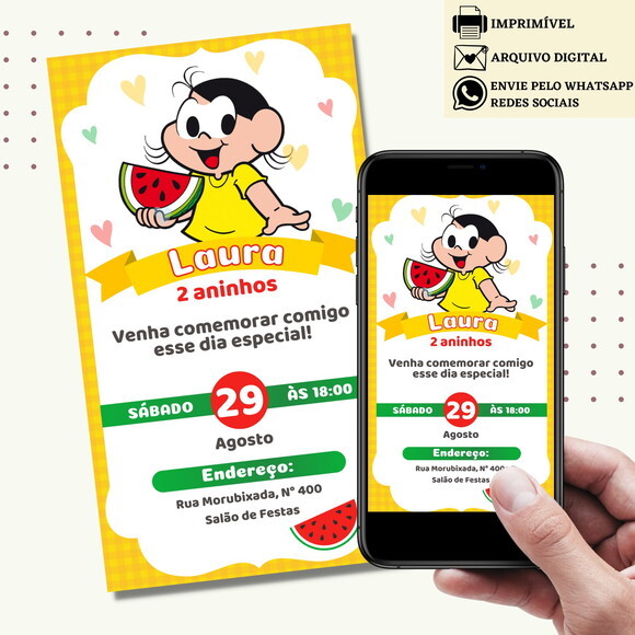 Convite Digital Magali Mônica Virtual